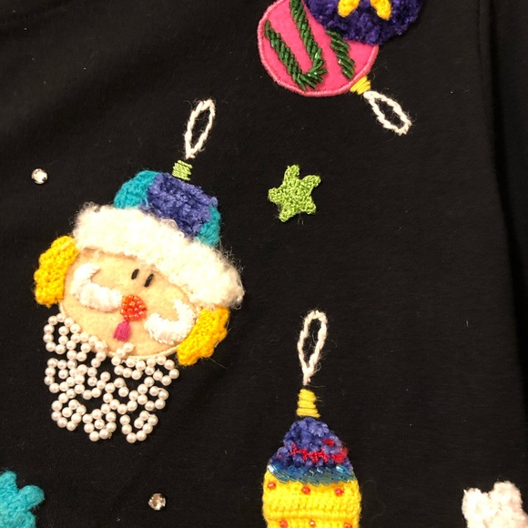 Vtg Beaer Beaded Christmas Sweater Size Medium - Picture 5 of 11